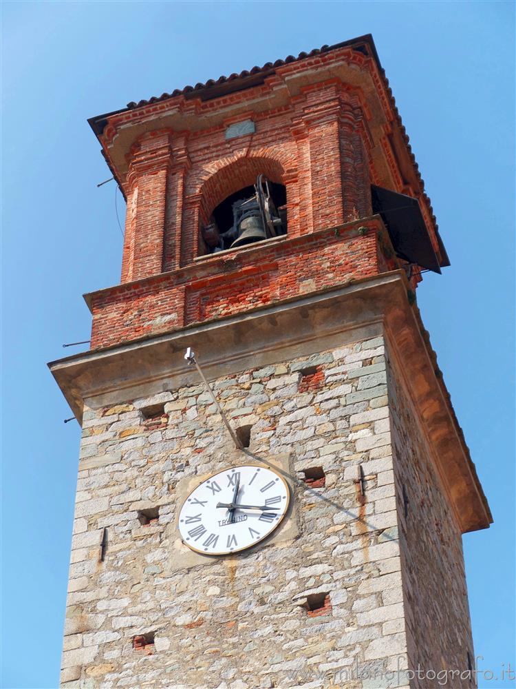 Andorno Micca (Biella, Italy) - Upper part of the bell tower of the Church of San Giuseppe di Casto